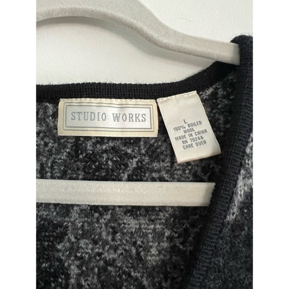 Vintage Wool Paisley Zip Up Vest Gray Size Large - Picture 3 of 5